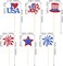 12-Piece 4th of July Centerpiece Sticks – Double-Sided Firework Star USA Patriotic Table Flower Decorations for Independence Day & American Holiday Parties